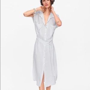 Striped shirt-dress